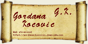 Gordana Kočović vizit kartica